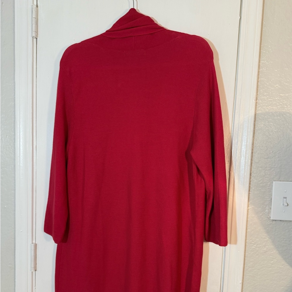 Peruvian Connection Rich Red Open Cardigan Size XL - Picture 7 of 9